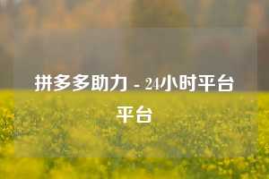 拼多多助力 - 24小时平台平台