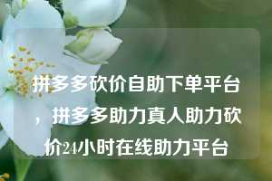 拼多多砍价自助下单平台,拼多多助力真人助力砍价24小时在线助力平台