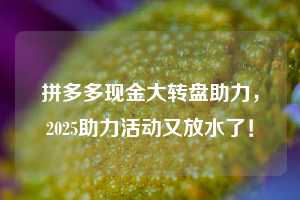 拼多多现金大转盘助力，2025助力活动又放水了！