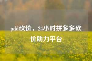 pdd砍价，24小时拼多多砍价助力平台