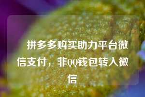 ✨拼多多购买助力平台微信支付，非QQ钱包转入微信