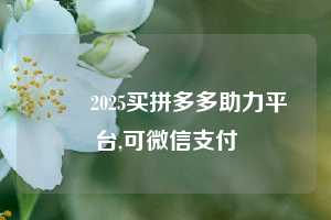 ➡️2025买拼多多助力平台,可微信支付