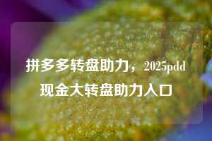 拼多多转盘助力，2025pdd现金大转盘助力入口