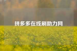 拼多多在线刷助力网