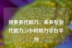 拼多多代助力，多多专业代助力,24小时助力平台平台