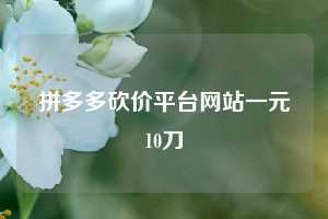 拼多多砍价平台网站一元10刀