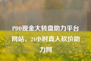 PDD现金大转盘助力平台网站，24小时真人砍价助力网
