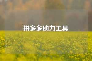 拼多多助力工具