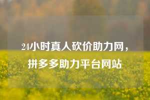 24小时真人砍价助力网，拼多多助力平台网站