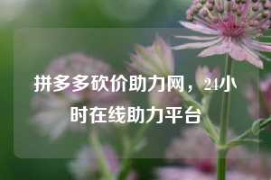 拼多多砍价助力网，24小时在线助力平台