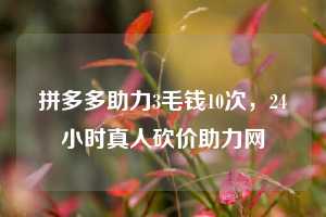 拼多多助力3毛钱10次，24小时真人砍价助力网