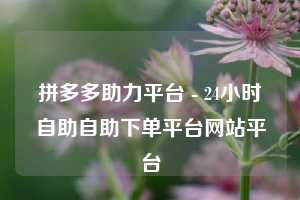 拼多多助力平台 - 24小时自助自助下单平台网站平台