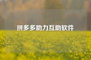 拼多多助力互助软件