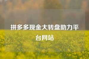 拼多多现金大转盘助力平台网站