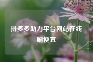 拼多多助力平台网站在线刷便宜