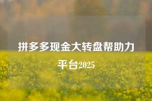 拼多多现金大转盘帮助力平台2025