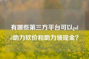 有哪些第三方平台可以pdd助力砍价和助力领现金？