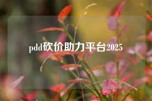 pdd砍价助力平台2025