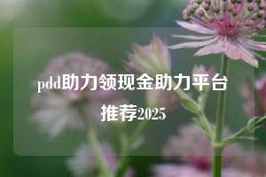 pdd助力领现金助力平台推荐2025
