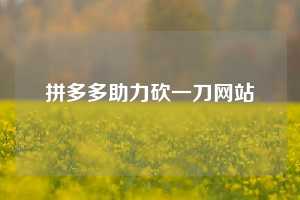 拼多多助力砍一刀网站