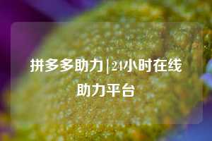 拼多多助力|24小时在线助力平台