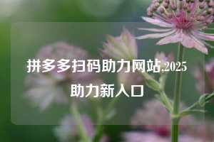 拼多多扫码助力网站,2025助力新入口