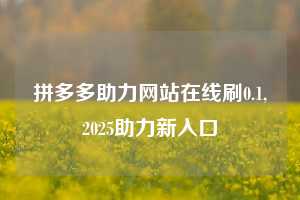 拼多多助力网站在线刷0.1,2025助力新入口