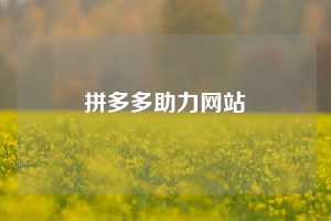 拼多多助力网站