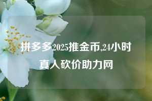 拼多多2025推金币,24小时真人砍价助力网