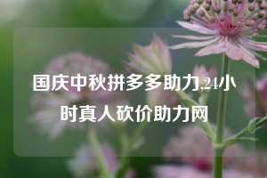 国庆中秋拼多多助力,24小时真人砍价助力网