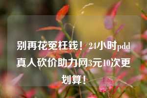 别再花冤枉钱！24小时pdd真人砍价助力网3元10次更划算！