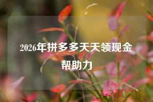 2026年拼多多天天领现金帮助力