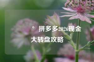 💰拼多多2026现金大转盘攻略