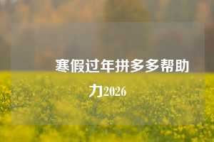 ❄️寒假过年拼多多帮助力2026