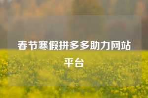 春节寒假拼多多助力网站平台