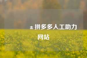 📱拼多多人工助力网站