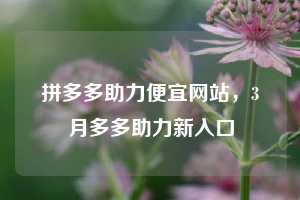 拼多多助力便宜网站,3月多多助力新入口
