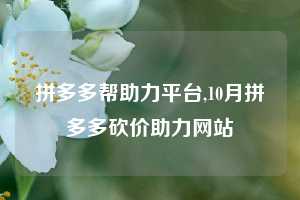 拼多多帮助力平台,10月拼多多砍价助力网站
