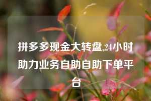 拼多多现金大转盘,24小时助力业务自助自助下单平台