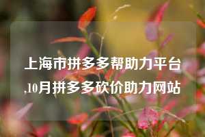 上海市拼多多帮助力平台,10月拼多多砍价助力网站