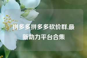 拼多多拼多多砍价群,最新助力平台合集