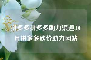 拼多多拼多多助力渠道,10月拼多多砍价助力网站