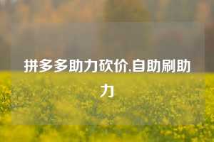 拼多多助力砍价,自助刷助力
