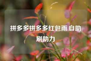 拼多多拼多多红包雨,自助刷助力