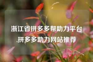 浙江省拼多多帮助力平台,拼多多助力网站推荐