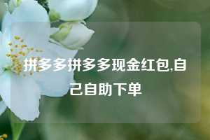 拼多多拼多多现金红包,自己自助下单