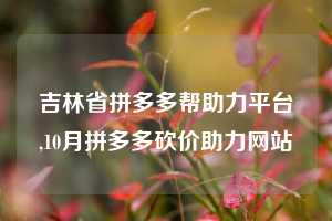 吉林省拼多多帮助力平台,10月拼多多砍价助力网站