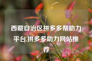 西藏自治区拼多多帮助力平台,拼多多助力网站推荐