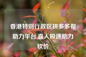 香港特别行政区拼多多帮助力平台,真人极速助力砍价