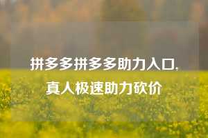 拼多多拼多多助力入口,真人极速助力砍价